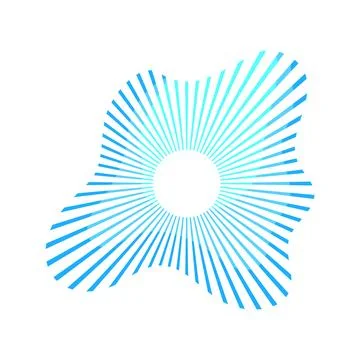 Abstract blue radiating lines creating organic shape Stock Illustration