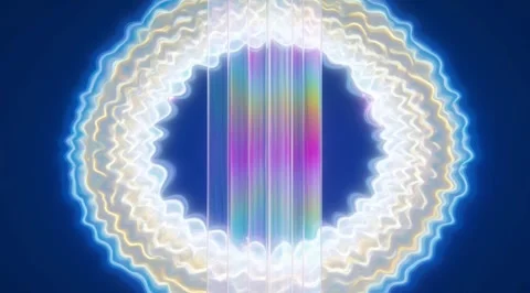 Abstract blue radiating waves with central glowing core Stock Footage 331451138