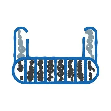 Abstract blue railing with black and gray stripes Illustrazione stock