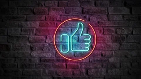 Abstract blue red led light design. Neon like light logo background title des Stock Footage 164084768