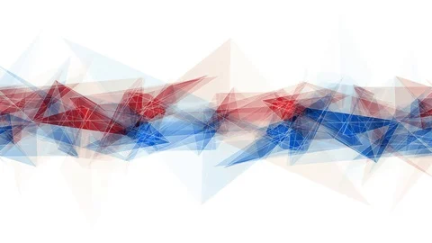 Abstract BLUE RED polygon star shape net shiny cloud animation background new 库存影片 90661339