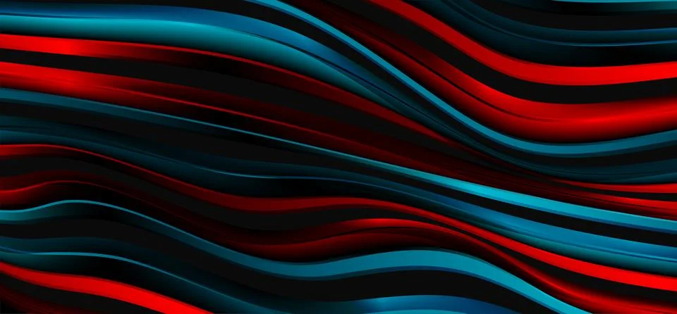 Abstract blue red smooth waves blurred elegant background 스톡 일러스트