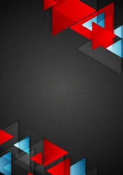 Abstract blue red triangles on black background Abstract blue red triangle... Stock Photos