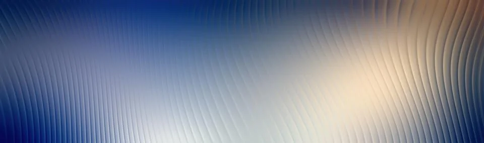 Abstract blue ribbed wave gradient background with soft curved lines and wa.. Stock Illustration