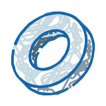 Abstract blue ring doodle drawing illustration Stock Illustration