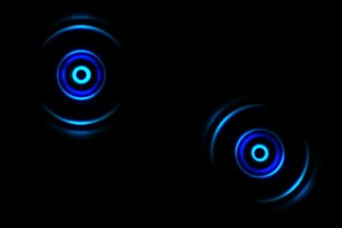 Abstract blue ring with sound waves oscillating background Stock Illustration