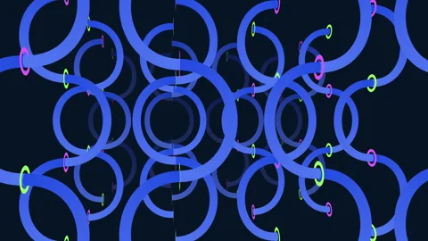 Abstract blue rings and circles animation background with depth and motion Stockbeeldmateriaal 330070195