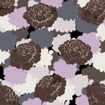 Abstract blue roses pattern Stock Illustration