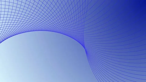Abstract blue round curved shape wireframe network background Stock Footage 202341577
