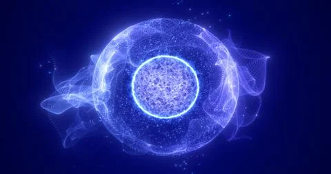 Abstract blue round sphere energy molecule from futuristic high-tech glowin.. Stock Illustration