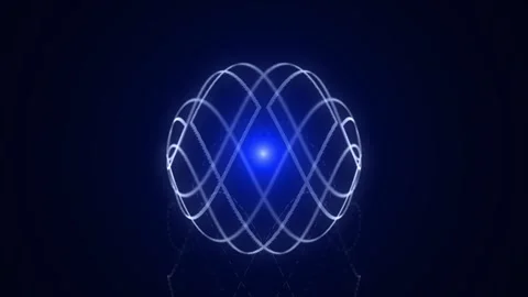 Abstract blue sci-fi sphere with particles. Technology network connection. Stock-Footage 272592587