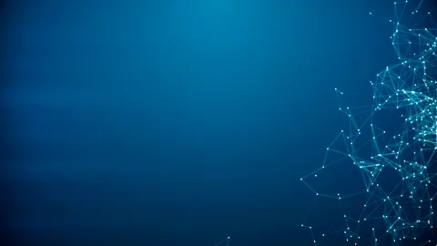 Abstract blue screen, for presentations, with white lines and dots. Mockup. Video stock 197309592