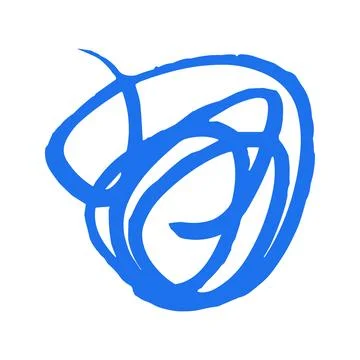 Abstract Blue Scribble Hand Drawn Vector Illustration. Chaotic Line Art Gru.. Stock Illustration