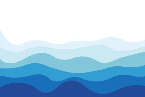 Abstract blue sea wave background with smooth wavy lines and fluid texture Stock Illustration