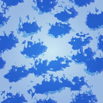 Abstract blue seamless pattern, brush spots hand drawn. For Winter background Stock Illustration