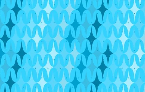 Abstract Blue Seamless Pattern With Wavy Geometric Shapes And Ocean-Inspire.. Illustrazione stock