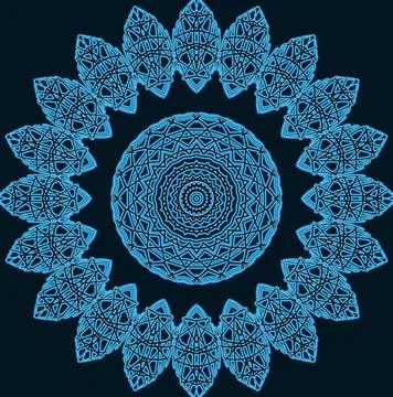 Abstract blue shape on black background Blue shape with abstract pattern o... Stock Photos