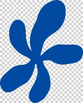 Abstract blue shape floating on transparent background, showcasing six rounded Illustrazione stock