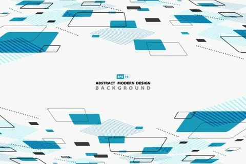 Abstract blue shape of geometric pattern design decoration perspective Stock Illustration
