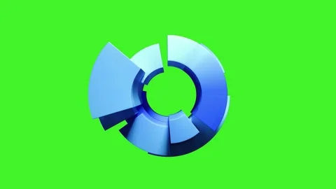 Abstract blue shape isolated on Green Screen, Loop in 4K Stock Footage 344118895