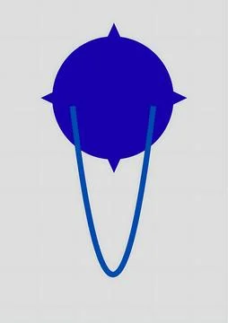 Abstract blue shape resembling a stylized ice cream cone or compass Stock Illustration