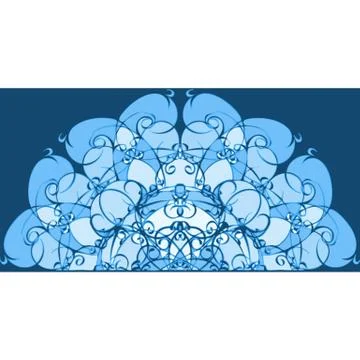 Abstract Blue Shapes Background Hand Painted Stock Illustration