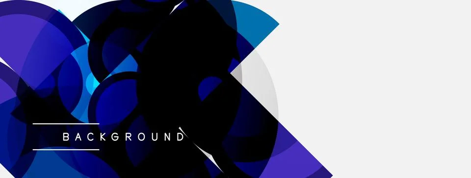 Abstract blue shapes create dynamic background. White space provides contrast Illustrazione stock