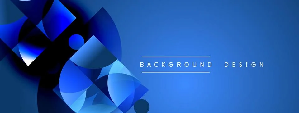 Abstract blue shapes create dynamic composition. Gradient shades offer depth, 스톡 일러스트