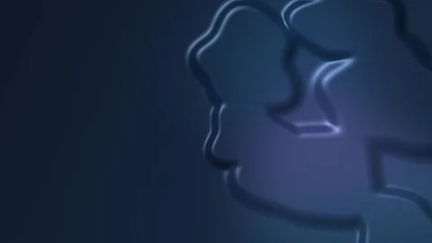 Abstract blue shapes on dark background. 2d animation Video stock 343728218
