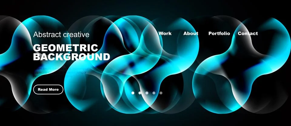 Abstract blue shapes form dynamic background. Text highlights geometric desig 스톡 일러스트