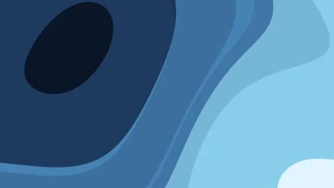 Abstract blue shapes form layered curves in varying blue tones across a horiz Illustration