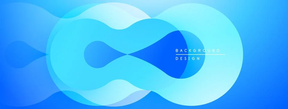 Abstract blue shapes overlap, creating dynamic infinity symbol. Gradient effect Stock Illustration
