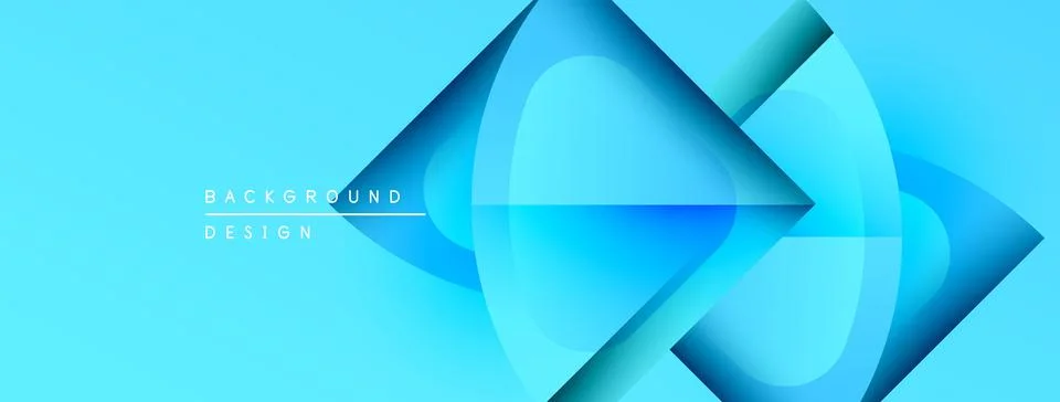 Abstract blue shapes overlap, creating dynamic visual effect. Modern design Stock Illustration