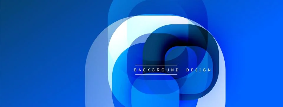 Abstract blue shapes overlap, creating dynamic visual effect. Modern design Illustrazione stock