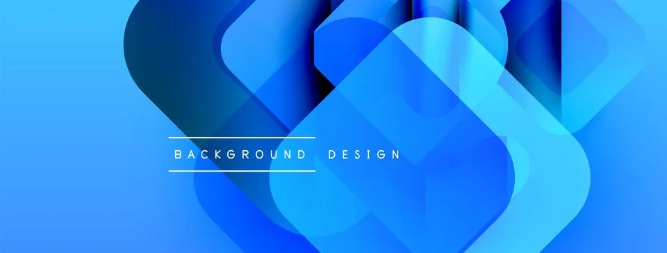 Abstract blue shapes overlap, creating dynamic visual effect. Modern design Illustrazione stock