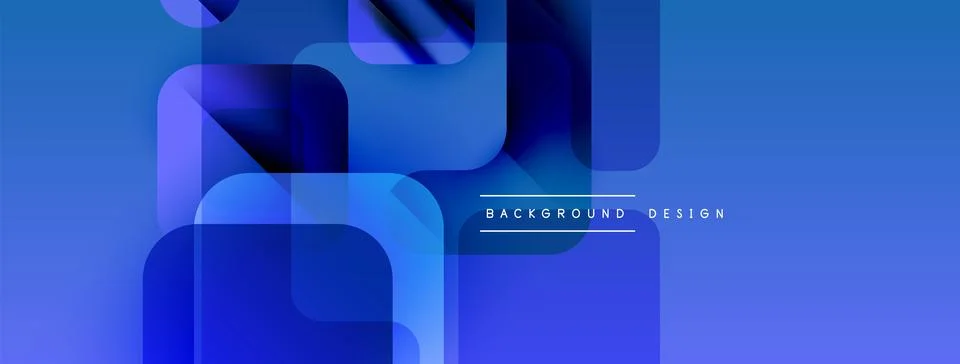 Abstract blue shapes overlap, creating dynamic composition. Modern design Illustrazione stock