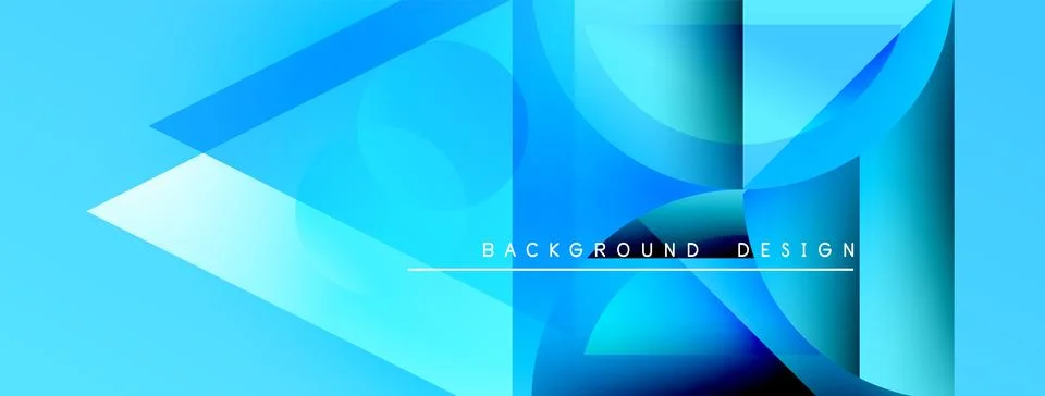 Abstract blue shapes overlap, creating dynamic visual effect. Modern design Stockillustratie
