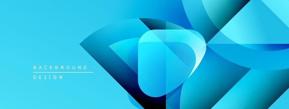 Abstract blue shapes overlap, creating dynamic visual texture. Smooth gradients Stock-Illustration