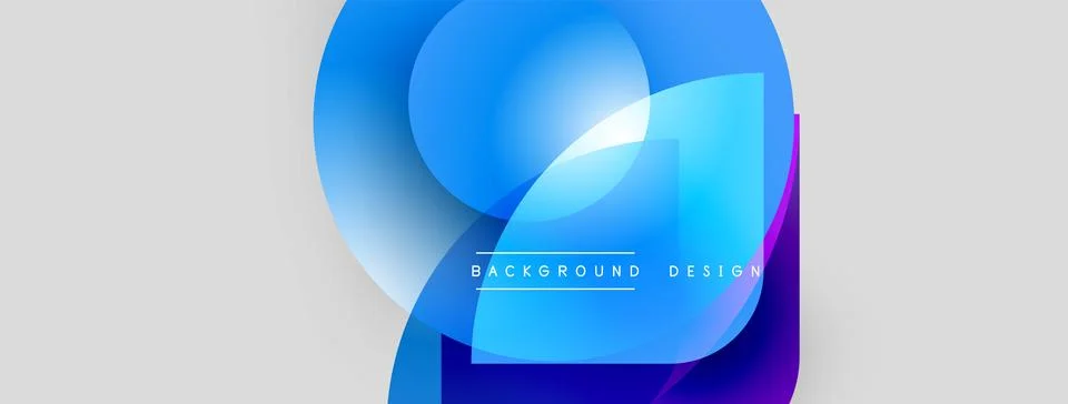 Abstract blue shapes overlap, creating dynamic visual effect. Text reads 库存插图