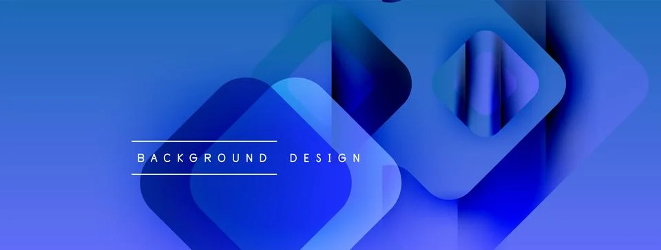 Abstract blue shapes overlap, creating dynamic gradient effect. Modern design Illustrazione stock