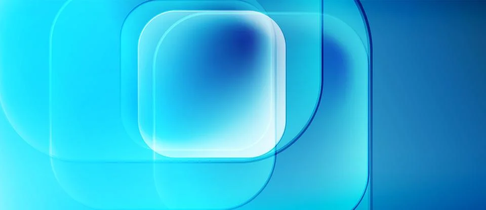 Abstract blue shapes overlap, creating soft glow. Smooth gradients suggest depth Stock Illustration