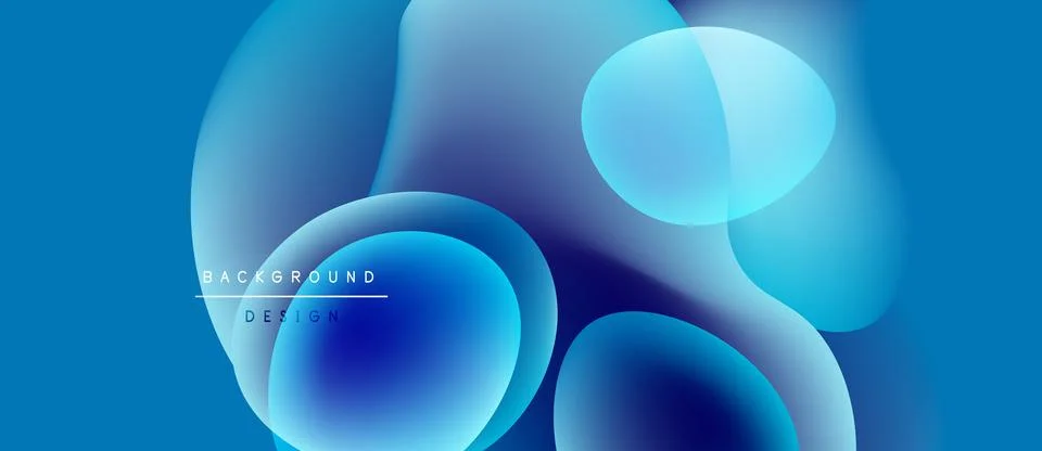 Abstract blue shapes overlap, creating dynamic visual effect. Gradient colors Stock Illustration