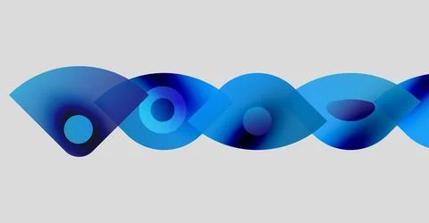 Abstract blue shapes overlap, creating wave pattern. Smooth gradients suggest イラスト素材