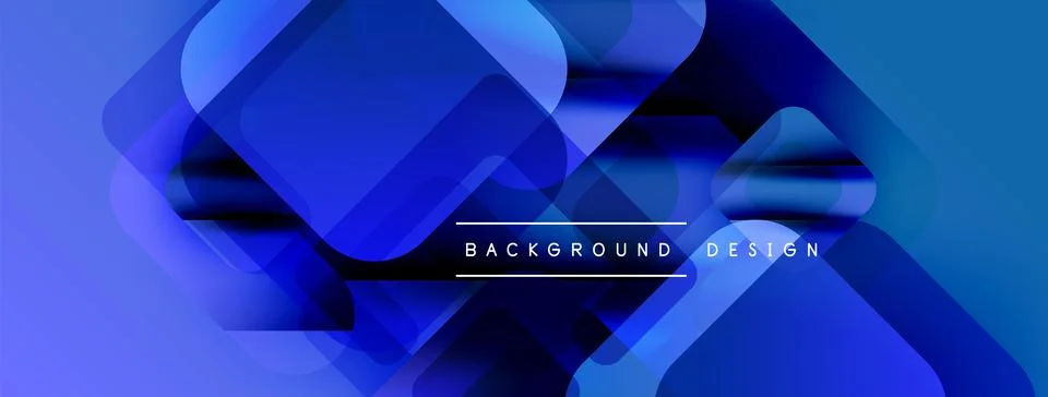 Abstract blue shapes overlap creating modern background. Gradient colors provide Stock Illustration