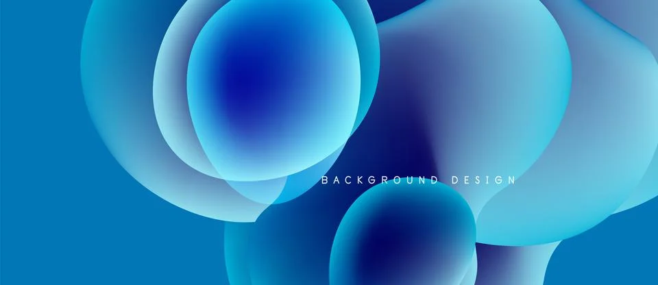 Abstract blue shapes overlap, creating dynamic visual effect. Gradient colors 库存插图