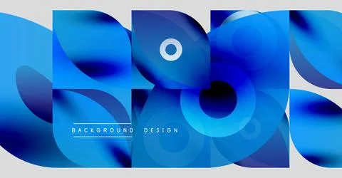 Abstract blue shapes overlap, creating dynamic visual effect. Modern design Stock Illustration