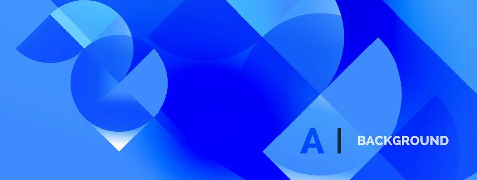 Abstract blue shapes overlap, creating dynamic visual effect. Gradient shades Stock Illustration