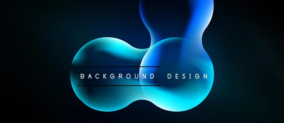 Abstract blue shapes overlap, creating dynamic visual effect. Text reads Stock Illustration