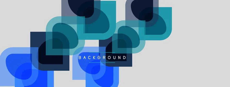Abstract blue shapes overlap, creating dynamic background. Modern design Stock Illustration