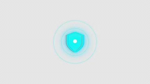 Abstract blue shield icon animation digital security and protection concept.. Video stock 342800232